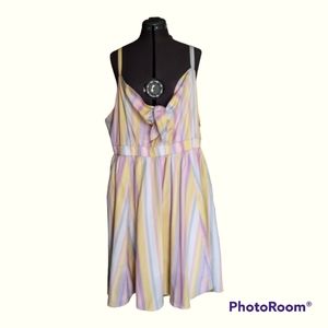 Torrid pastel striped sun dress, size 4.